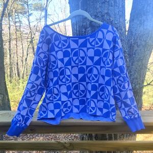 Anthropologie Daily Practice peace and love sweater XL